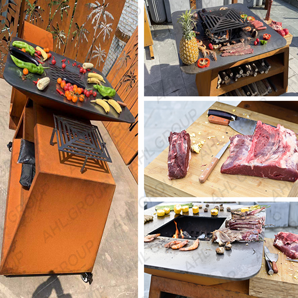 Corten Barbecue Grill For sale With Grill Ring Exporter